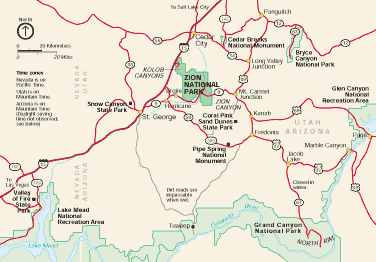 Zion Park Map