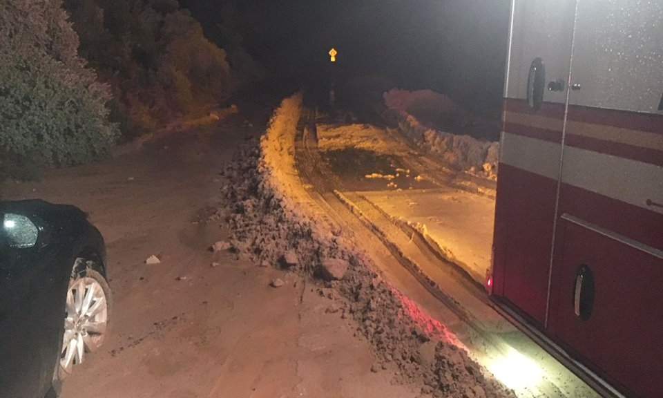 Road closures from rockslide & flooding in Zion National Park