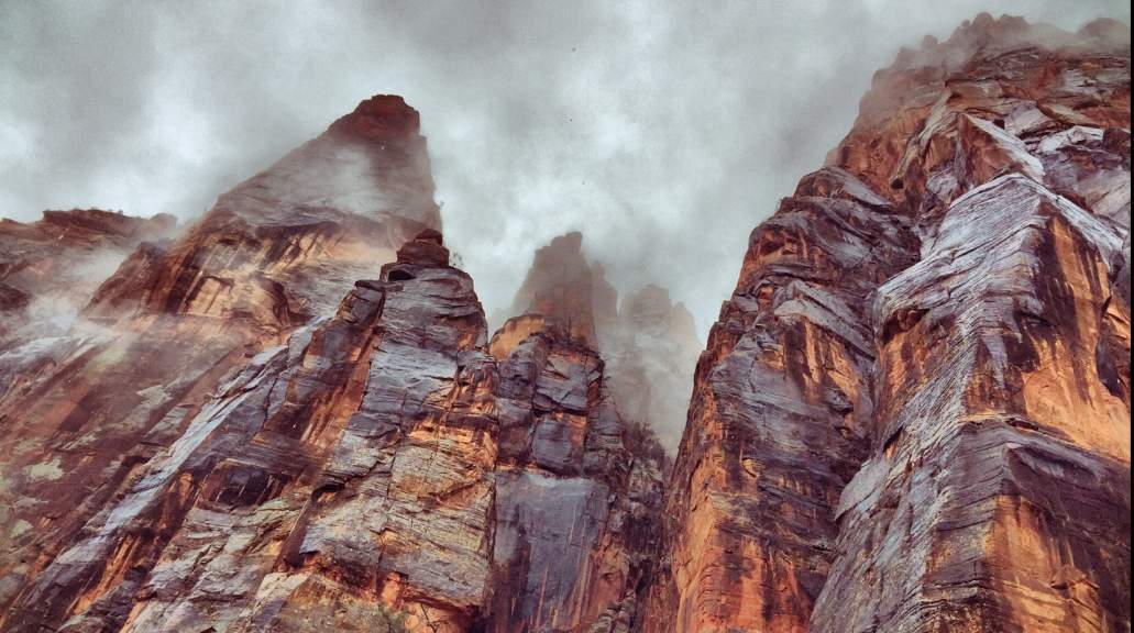 Rain and Fog in Zion National Park