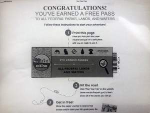 Children's pass for Zion National Park